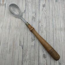 Vtg Ice Cream Parlor Scoop Spade Aluminum Old Fashioned Spoon Long Wood Handle picture