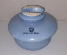 Antique Porcelain Insulator HUGE Light Blue JD #57 Mfg. May 1937 Jeffrey Dewitt picture