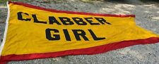 HUGE 15' CLABBER GIRL ANTIQUE ANNIN BANNER FLAG SIGN TERRE HAUTE INDY 500 HULMAN picture