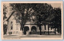 Burlington Kansas KS Postcard ME Church Building Trees Exterior View 1920 Posted picture