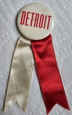 Vintage Detroit Michigan Political Campaign Pinback Button +Ribbon Pin 2