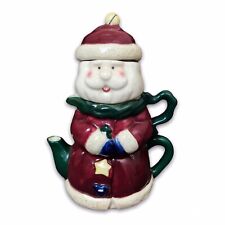 Tea For One Bella Casa by Ganz Santa Teapot And Cup with Lid Set Christmas Decor picture