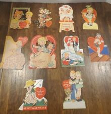 Vintage 1930’s 40’s  Valentine’s Day Card Lot of 10 Used Class Teacher Big Eye  picture