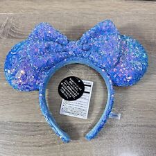 Tokyo Disney Resort Headband Ears Minnie Blue Sequin Aurora Disneyland 2024 picture
