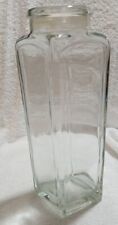 Vintage Ann's House of Nuts Diamond Shaped Clear Glass Canister Jar picture