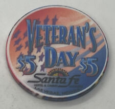 $5 Las Vegas Nevada Santa Fe Casino Chip - Veterans Day 1998 picture