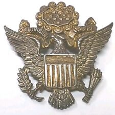 Vintage WWII US Army Sterling Silver Brooch Pin Pluribus Unum Signed HJ picture