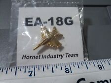 Hornet Industry Team Boeing EA-18G Grower Aircraft + U.S. Flag Lapel / Hat Pin picture