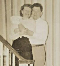 Vintage 1940s B&W Philadelphia Man and Woman Couple on Stairs Wallpaper picture