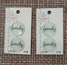 Le Bouton Dena's Closet Family Design Buttons 4 Buttons Green Scroll Craft  picture
