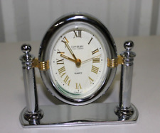 Danbury Clock Company - German Mov't - Silver Desk Clock picture
