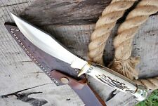 RARE BLADE STAG CUSTOM HANDMADE HUNTING TACTICAL CAMPING BOWIE KNIFE ANTLER  picture