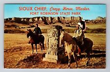 NE-Nebraska, Sioux Chief, Crazy Horse Marker, Vintage c1967 Souvenir Postcard picture