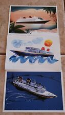 DISNEY CRUISE LINE DCL Castaway Club Collectible Ship Art Series Lot Of 3 Prints picture