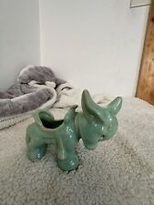 Vintage 1950's Donkey Planter Mid Century Figural Planter With Saddle Green MCM picture