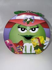 3 Pc Set NEW Sealed Vintage 2003 M&M Candy Green M&M Tin Lunchbox Candy Tin picture