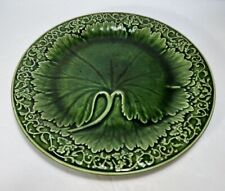Vintage Societe Ceramique Maestricht Majolica Green Cabbage Leaf Plate picture