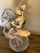 Collectible/ Beautiful Fairy on Crackle Glass Ball/ Figurine picture