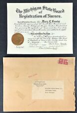1930 Registered Nurse Certificate with State Board Seal Mary Louise Brooks e2-12 picture