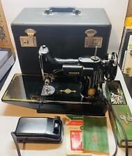 Vtg 1953 Singer 221-1 Featherweight Sewing Machine With Pedal & Case BEAUTIFUL  picture