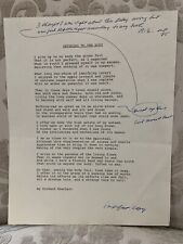 Richard Eberhart American Poet Signed Poem Offering To The Body picture