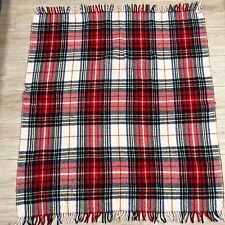 Vintage WOOL 'O THE WEST  100% Wool Fringed Blanket Throw - Some Condition Issue picture