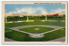 c1940 Memorial Baseball Stadium Exterior Huron South Dakota SD Vintage Postcard picture