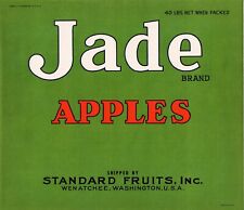 5 Vintage JADE  Brand Apple Fruit Crate Labels Wenatchee, Washington picture