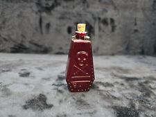 Vintage Wheaton Glass Ruby Red Skull & Crossbones RIP  Coffin Poison Bottle 3.5” picture