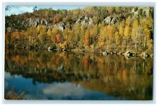 c1960s Greetings Boulder Junction Wisconsin WI Autumn Lake Unposted Postcard picture