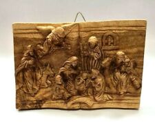 Christmas board hang wall olive wood hand carved holy land Bethlehem 16.5*25 cm picture