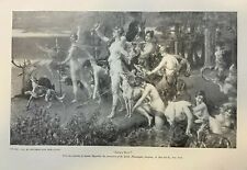 1895 Vintage Magazine Illustration Diana's Hunt by Gustav Papperitz picture