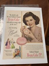 1947 BEAU CAKE Make Up - Actress JOAN BENNETT - Hollywood - Retro VINTAGE AD picture