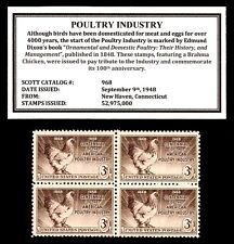 1948 - POULTRY (BRAHMA CHICKEN) - Mint, Never Hinged, Block of Vintage Stamps picture