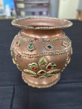 Decorative Copper Mangal Kalash India 4 1/4 By 3 1/2 picture