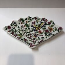 Thousand Butterflies by Eda Mann Fan Shaped Trinket Dish Plate 10x6.5