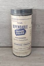 Vintage Sample Dependable Crack Filler Advertising Paper Label Can Dealer Sample picture