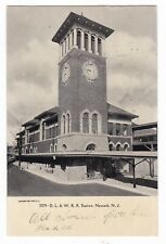 1908 NEWARK NEW JERSEY RAILROAD STATION DEPOT D L & W RAILROAD VINTAGE POSTCARD  picture