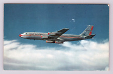 Postcard Aircraft Boeing 707 American Airlines Four Engine Jet Flying picture