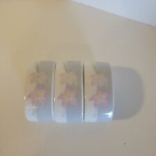 Vintage Remembrance Collection Set of 3 Porcelain Napkin Rings picture