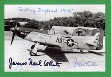 James White DEC. WWII Fighter Pilot 352FG, 487FS Signed 4x6 Photo E25999 picture