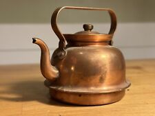 Vintage Miniature Copper Metal Tea Pot Kettle With Lid Sweden 1950s picture