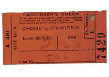 BIG 4 CCC & StL Passengers Check 1910 for route Chicago, IL to Springfield, OH picture