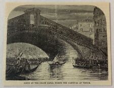 1876 magazine engraving ~ GRAND CANAL DURING CARNIVAL Venice, Italy picture