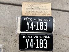 1970 Pair of Virginia Plates NEW UNUSED picture