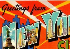 c.1950's Greetings From New York City Postcard Scenic Landmarks Big Letters   picture