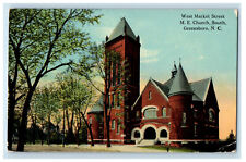 c1910 West Market Street M.E. Church South Greensboro North Carolina NC Postcard picture