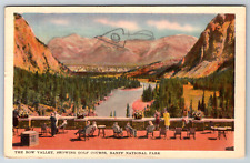 c1940s Linen Bow Valley Golf Course Banff Park Vintage Postcard picture