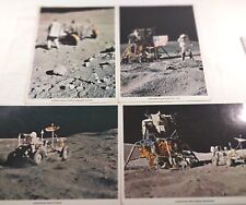 Set of 4 Vintage NASA Apollo 16 Photo Prints Duke Young Salutes US Flag 8 X 10 picture