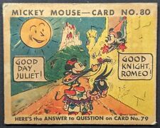 Mickey Mouse 1935 R89 Gum Card #80 (Minor Stains, Soft Corners) picture
